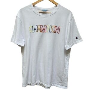Champion Retro Stitched Block Letter T-Shirt Size M